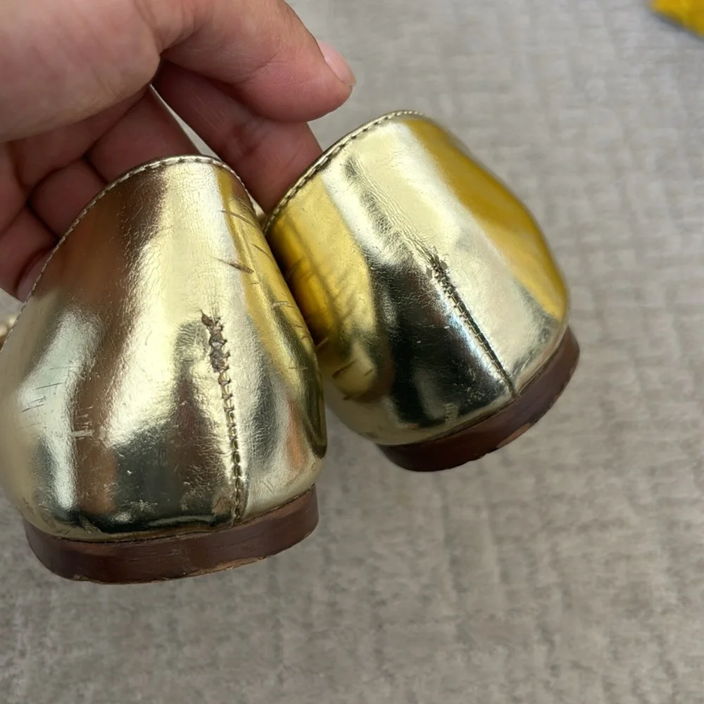 JCrew gold tassel leather mules - Picture 2 of 6